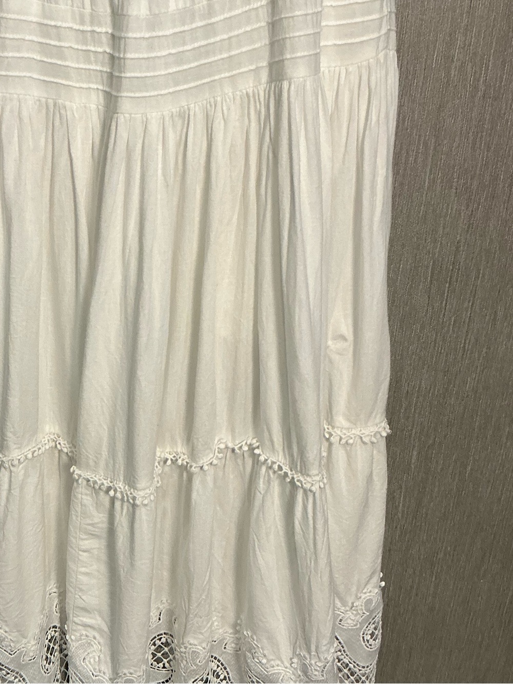 Maje Cream Button-Front Maxi Dress with Lace Design Size 38=US Size 6/8 - Picture 11 of 16